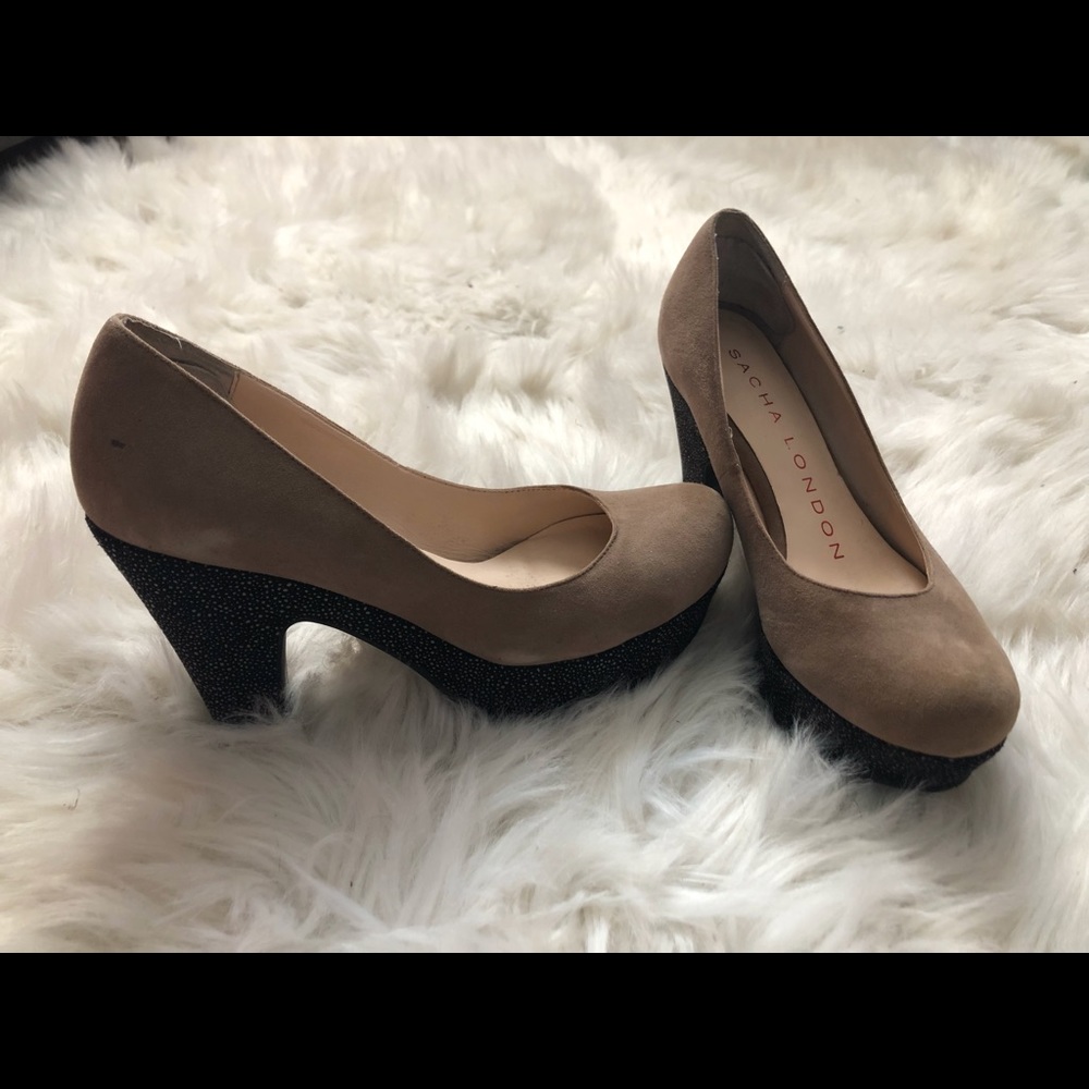 Sacha London suede platform pumps